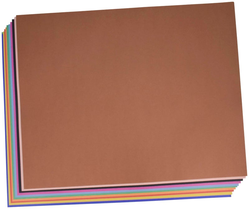 School Smart Railroad Poster Board Paper, 22 x 28 Inches, 4-Ply, Assorted Colors, Pack of 25 - Image 1